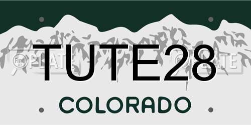TUTE28 Colorado License Plate