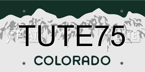 TUTE75 Colorado License Plate
