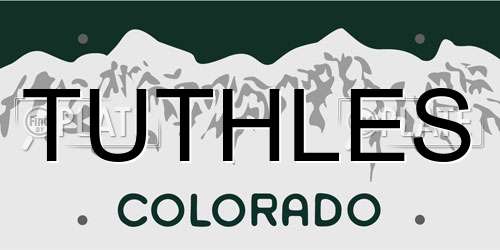 TUTHLES Colorado License Plate