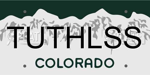 TUTHLSS Colorado License Plate