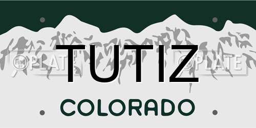TUTIZ Colorado License Plate