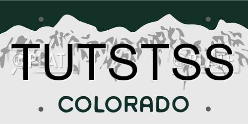 TUTSTSS Colorado License Plate