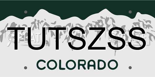 TUTSZSS Colorado License Plate