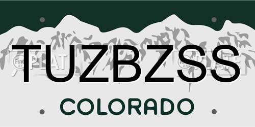 TUZBZSS Colorado License Plate