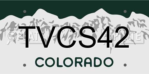 TVCS42 Colorado License Plate