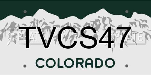 TVCS47 Colorado License Plate