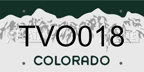 TVO018 Colorado License Plate