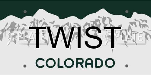 TWIST Colorado License Plate