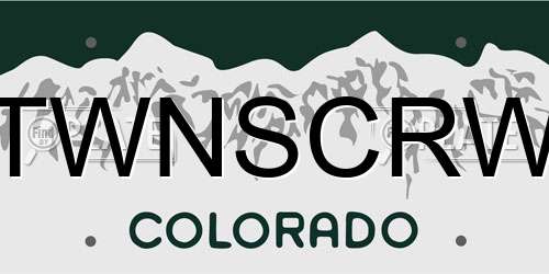 TWNSCRW Colorado License Plate