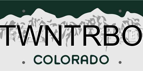 TWNTRBO Colorado License Plate