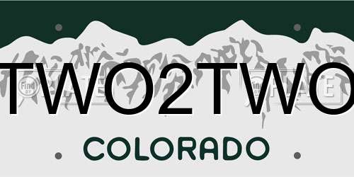 TWO2TWO Colorado License Plate