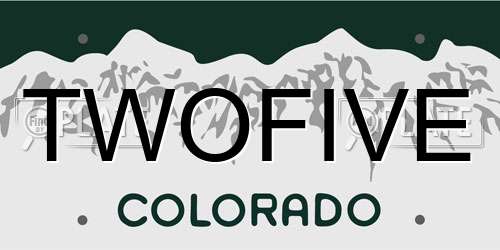 TWOFIVE Colorado License Plate