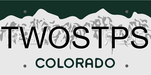 TWOSTPS Colorado License Plate