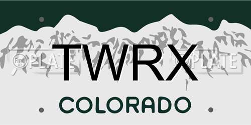 TWRX Colorado License Plate