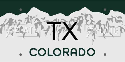 TX Colorado License Plate