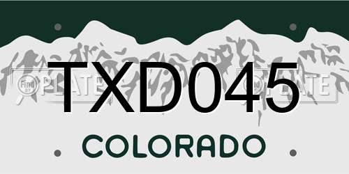 TXD045 Colorado License Plate