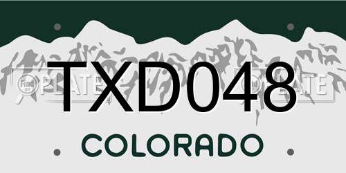 TXD048 Colorado License Plate