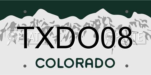 TXDO08 Colorado License Plate