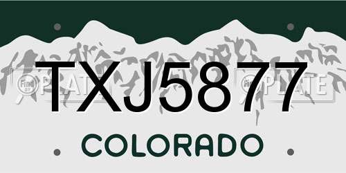 TXJ5877 Colorado License Plate