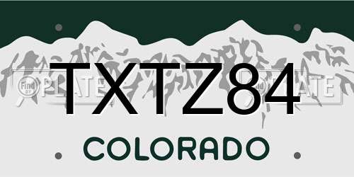 TXTZ84 Colorado License Plate