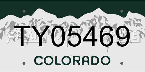TY05469 Colorado License Plate
