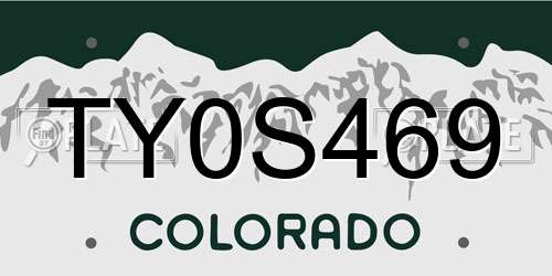 TY0S469 Colorado License Plate