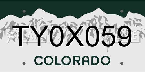 TY0X059 Colorado License Plate