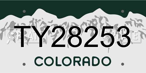 TY28253 Colorado License Plate