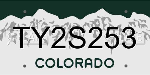 TY2S253 Colorado License Plate