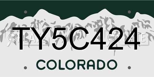 TY5C424 Colorado License Plate