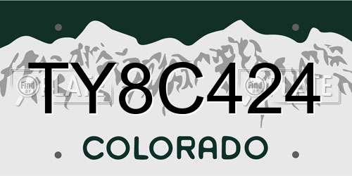 TY8C424 Colorado License Plate