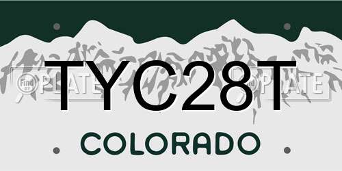 TYC28T Colorado License Plate