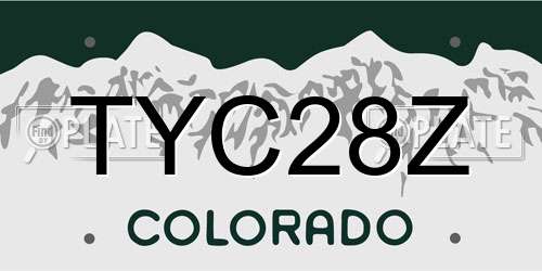 TYC28Z Colorado License Plate