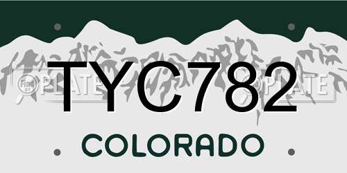 TYC782 Colorado License Plate