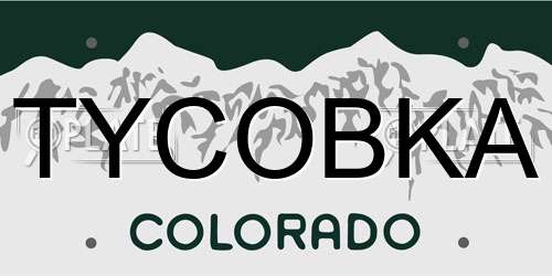 TYCOBKA Colorado License Plate