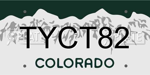 TYCT82 Colorado License Plate