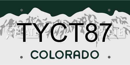 TYCT87 Colorado License Plate