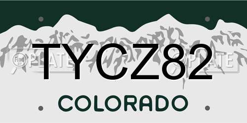 TYCZ82 Colorado License Plate