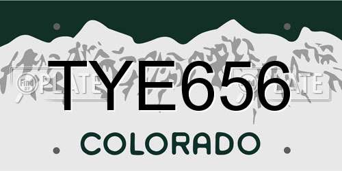 TYE656 Colorado License Plate