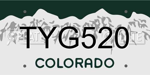 TYG520 Colorado License Plate