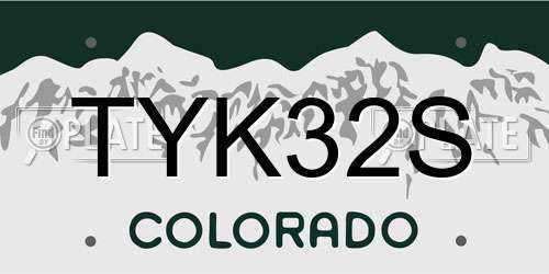 TYK32S Colorado License Plate