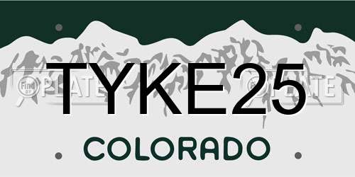TYKE25 Colorado License Plate