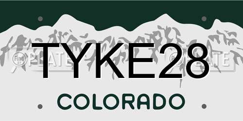 TYKE28 Colorado License Plate