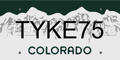 TYKE75 Colorado License Plate