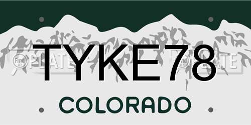 TYKE78 Colorado License Plate