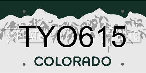 TYO615 Colorado License Plate
