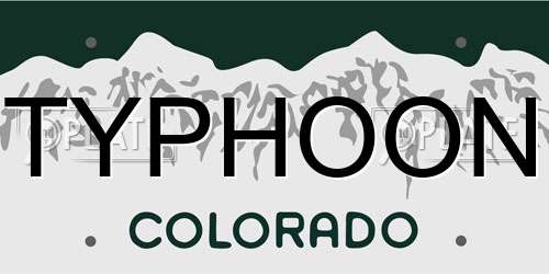 TYPHOON Colorado License Plate