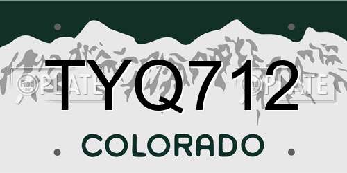 TYQ712 Colorado License Plate