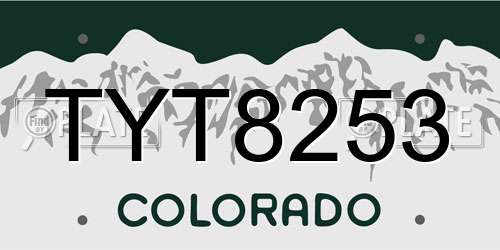 TYT8253 Colorado License Plate
