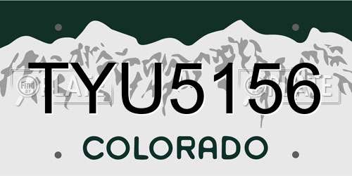 TYU5156 Colorado License Plate